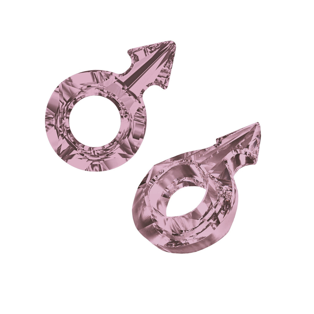 Male Symbol 4878 Swarovski® Crystal Antique Pink (ANTP)   18x11.5mm