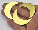 Crescent Moon tag 44mm (0.8mm thickness) (without hole)raw brass pendant Findings Charms 2476-410