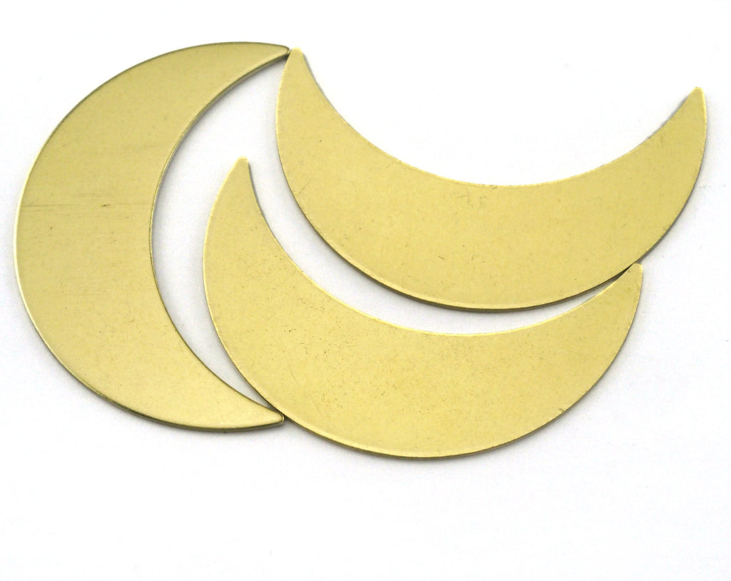 Crescent Moon tag 44mm (0.8mm thickness) (without hole)raw brass pendant Findings Charms 2476-410