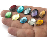 Wholesale 172 Pcs. Faceted Oval Mirror Glass Foiled cabochons 18x13mm WS001