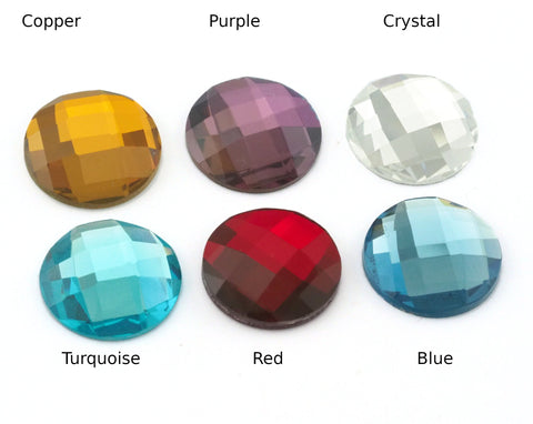 Wholesale 151 Pcs. Faceted Round Mirror Glass Foiled cabochons 20mm WS003