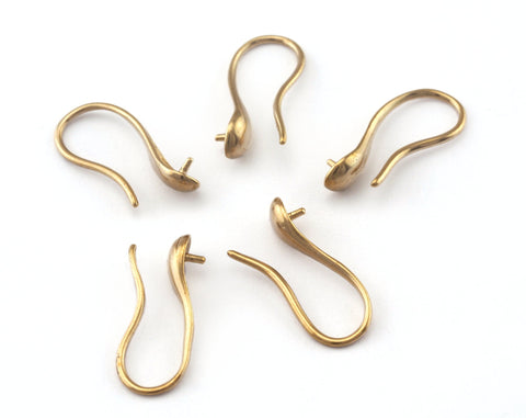 Earring blanks with Peg (4mm setting) Raw brass 17x8mm OZ2511