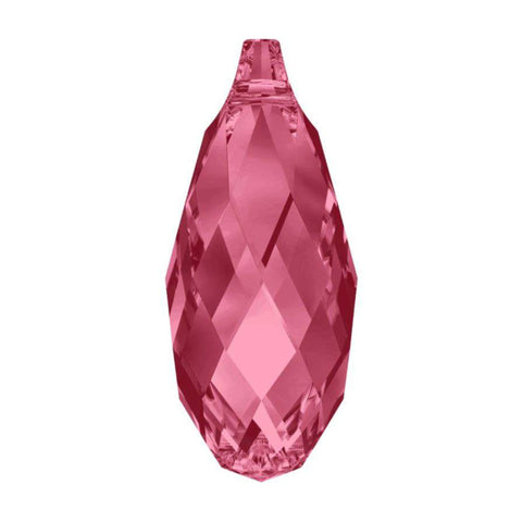 Briolette pendant 6010 Swarovski® indian pink 11x5.5mm cab100-05