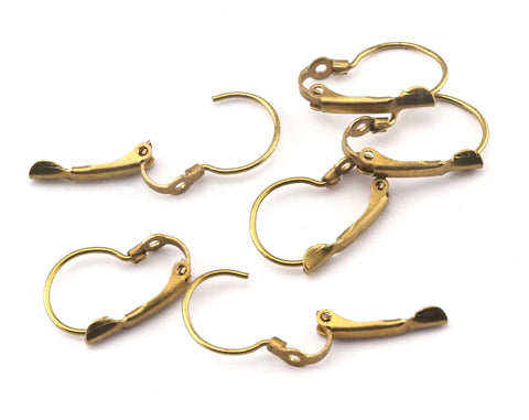 Earring Clip Earring Clasp Earring Wire Raw brass 19x12.5mm 2480