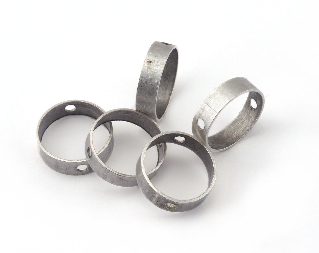 Bead Frame Antique Silver Plated Brass 14x4mm  (hole 1.8mm )  2 hole ring connector ring OZ1216