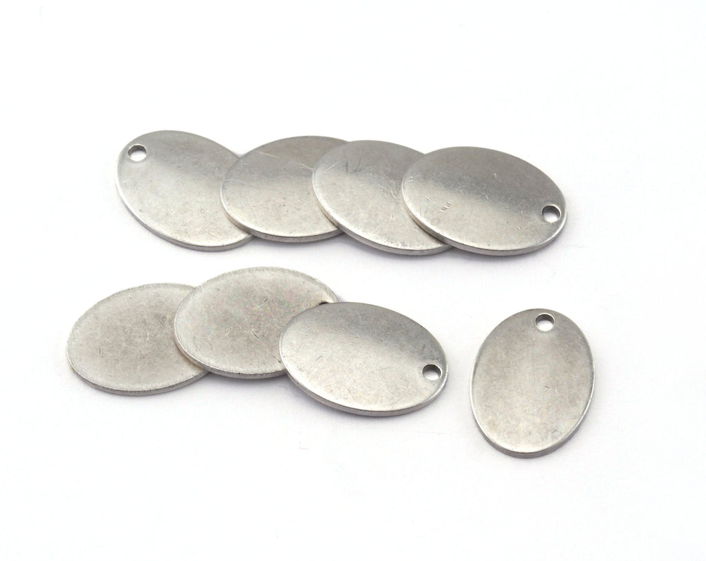 Oval Antique Silver Plated Brass 14x10mm 1 hole stamping blank tag charms spacer charms OZ2234-75