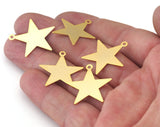 Star Charms Gold (Matte) Plated Brass Star 24x23mm Findings OZ493-44