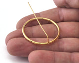 Circle Earring posts 36mm Gold plated brass OZ2520