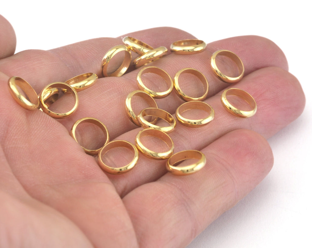 Circle Links, Seamless Ring Circle Connectors for Jewelry Making (Shiny) Gold Plated Brass 10x2,5mm (hole 8mm ) bab8 813 1559