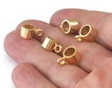 Bail Beads Charms Pendant Connector 12x8mm (6mm inside inner) Gold Plated Brass hanger holder spacer OZ2538