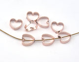 Heart Bead Frame Rose Gold Plated Brass 9x9mm (2 hole 1mm )  ring connector bab1 OZ2557-30