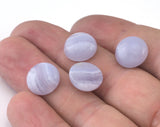 Blue Lace Agate Oval or Round Cabochon - no hole - Flat Back