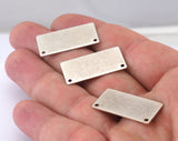 Rectangle stamping blank 15x30x0.8mm (20 gauge) Antique Silver Plated brass two hole OZ1206-75