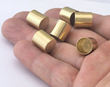 ribbon end, 12x11mm 10mm inner without hole raw brass cord  tip ends, ends cap, ENC10 OZ1447