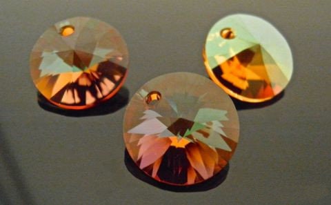 Xilion pendant disc 6428 Swarovski® crystal copper xilion rivoli pendant 12mm oz278