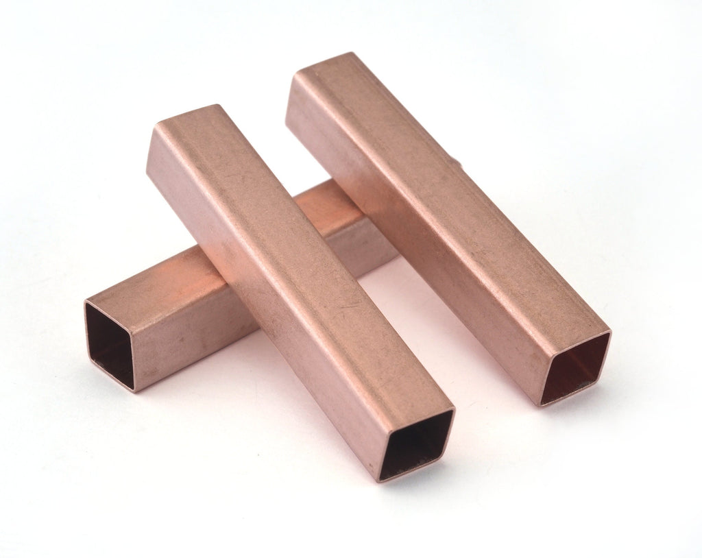 Square Tube Raw Copper 9x50mm (8x8mm hole) findings OZ2601-560