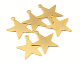 Star Charms Gold (Matte) Plated Brass Star 24x23mm Findings OZ493-44
