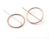 Circle Earring Stud posts 36mm Rose Gold plated brass OZ2520