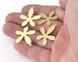 Flower Charms 26x25mm 1 hole Raw brass findings OZ2537-100