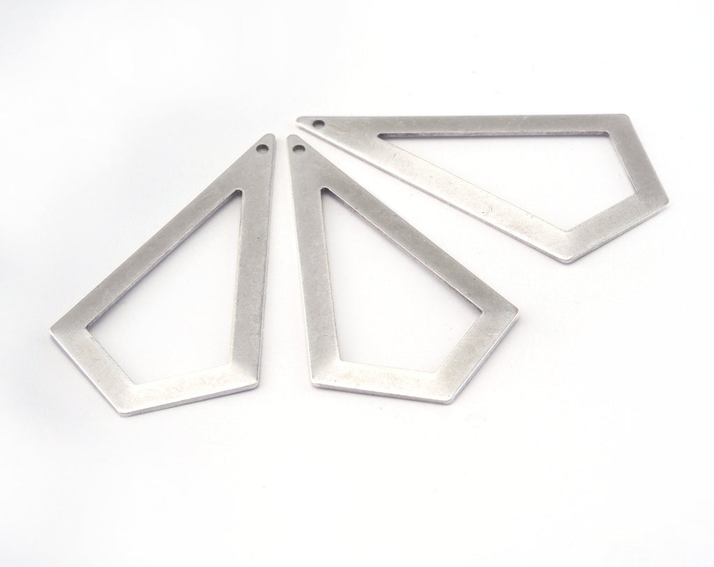 Kite shape quadrilateral Antique Silver Plated brass 54x29mm 0.8 Thickness stamping blank 1 hole "thin frame" tag frame OZ2590-300