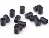 Cord End Caps Black Painted Brass 5x7mm (4mm inside diameter) Leather Cord Terminator cord  tip ends, ribbon end, ENC4 OZ2626