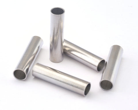 Silver tone (Nickel Free) brass tube 7x30mm (hole 6mm) 1635