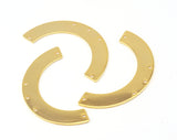 Ushape semi circle 50x25x0.8mm gold plated brass SCS 1573M5 5 holes