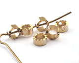 Bead frame round faceted gold plated 6mm 0,24" (bead hole 4mm 0,16" hole 1.2mm 0.05")  bab1 oz282G