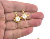 Star initial letters 22mm (enamel) gold plated 2854