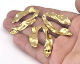 Hammered Charms raw brass 49x23mm charms , findings earring oz2898-260