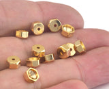 Hexagonal end caps Gold Plated Brass 6x3mm 5mm inner , ENC5 oz2786