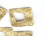 Hammered Square Charms raw brass 21mm charms , findings earring oz2903-110