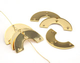 U shape semi circle 30x15x0.8mm 4 holes gold plated brass   SCS OZ2612