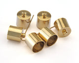 Ribbon End Gold Plated Brass  16x13mm 12mm inner with loop cord  tip ends, ends cap, findings ENC12 OZ2911