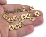 Brushed round Disc connector raw brass 10mm charms , findings earring OZ2919-40