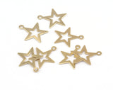 star charms raw brass 1 loop  18x16mm  2938-35