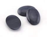 Black Synthetic Cats Eye Glass 25x18mm Cabochon cab120-07
