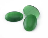 Green Synthetic Cats Eye Glass 25x18mm Cabochon cab120-06