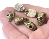 Antique Bronze plated Skull Alloy Pendant  20x11x7,5mm (hole 4mm) Skull Findings spacer bead bab4 2624-450