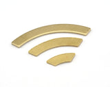 Curved raw brass 28x3.5 - 20x3.5 - 10x3.5mm ( mixed )  findings OZ2956-130