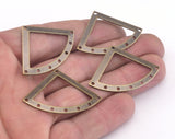 Triangle antique bronze plated brass 27x39mm connector charms , findings earring oz2860-190