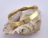 Textured Bracelet Shiny Gold Plated Brass 1 pc. (64mm inner size - Adjustable ) OZ2965