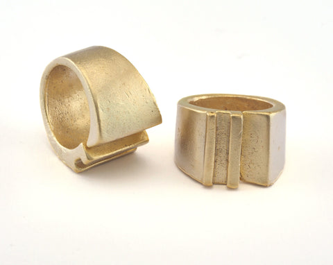 Ring Adjustable Matte Gold Plated brass (17.5mm 7US inner size - Adjustable ) OZ2976