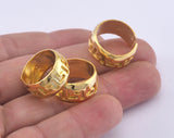 Adjustable Band Ring Shiny Gold Plated brass (17mm 7US inner size) OZ2984