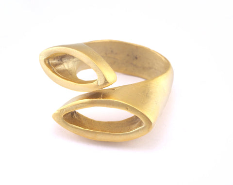 Adjustable Ring Matte Gold Plated brass (18mm 8US inner size) OZ2988