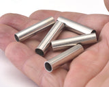 Silver tone (Nickel Free) brass tube 7x30mm (hole 6mm) 1635