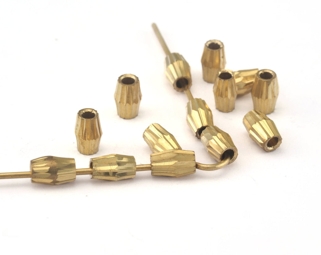 Faceted spacer tube 4x6mm (hole 1.8mm) spacer bead bab1 oz281