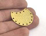 Cut Circle hammered raw brass 28x24mm charms , findings earring oz2999-330