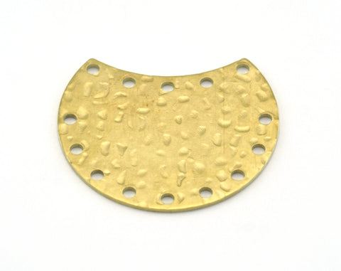 Cut Circle hammered raw brass 28x24mm charms , findings earring oz2999-330