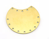 Cut Circle (optional holes) raw brass 35x32mm charms , findings earring oz3001-550
